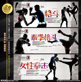 女性拳击 广告 展板 美女格斗