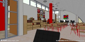 书店书柜书架草图大师SU模型