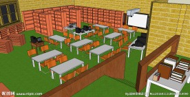 图书馆书店书柜书架草图大师SU