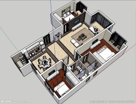 欧式样板间室内草图大师SU模型