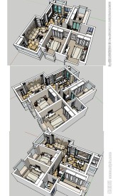 欧式样板间室内草图大师SU模型