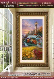 漂亮的田园别墅 风景油画