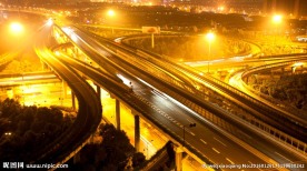 繁华城市夜景延时车流线