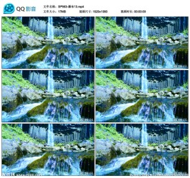 自然流水瀑布风景