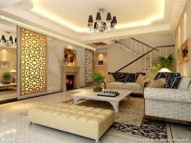 欧式别墅客厅效果图