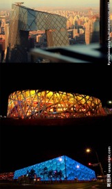 北京CCTV大裤衩鸟巢水立方夜