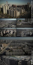 航拍北京都市生活居民楼小区建筑