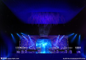 高清蓝色婚礼案例效果图