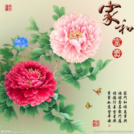 十字绣钻石画家和富贵牡丹