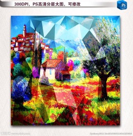 欧美水晶油画装饰画