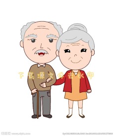 卡通爷爷奶奶老年人高清插图