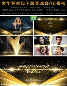 奢华黄金粒子颁奖晚会AE模板