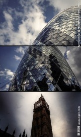 仰拍弧形大厦玻璃幕墙大本钟视频