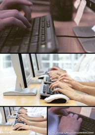 敲键盘打字办公实拍视频素材