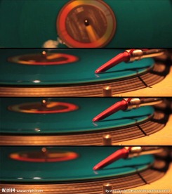 唱片机留声机实拍特写镜头