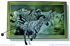 3D立体画 扯斑马线