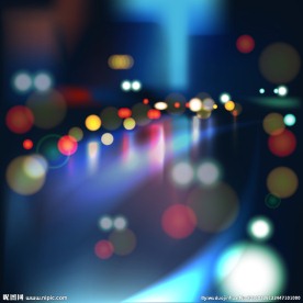 城市点缀霓虹灯