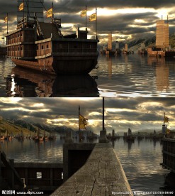 古船动画 古战船 海战