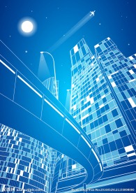 线条勾勒城市创意海报