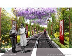 绿道花架效果图