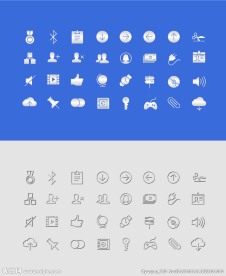 反色细线+实心图标组4-AI版