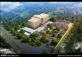 办公楼绿化效果图