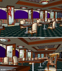 西餐厅草图大师SU模型