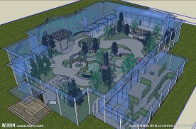 生态餐厅草图大师SU模型