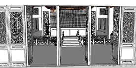 酒店大堂草图大师SU模型