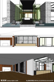 大堂草图大师SU模型
