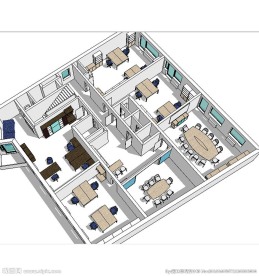 办公整体草图大师SU模型