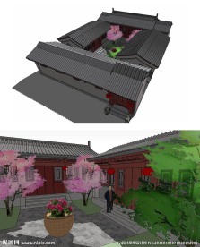北方四合院建筑草图大师SU模型