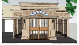 会所欧式店头门头草图大师SU模