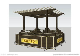 现代售货售卖亭草图大师SU模型