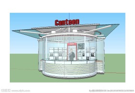 阳光房售货售卖亭草图大师SU模