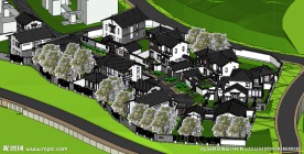 农村徽派建筑草图大师SU模型