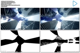 商务飞机飞过大楼