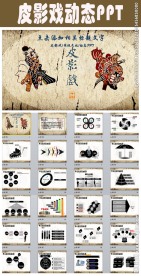 传统文化皮影戏ppt动态模板