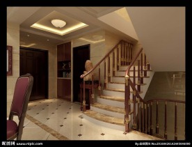 别墅楼梯过道效果图