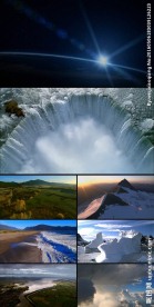 太阳地球雪山冰川瀑布海滩云层阳