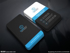 黑蓝色名片模板