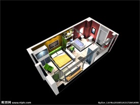 房地产轴侧鸟瞰效果图3D模型F