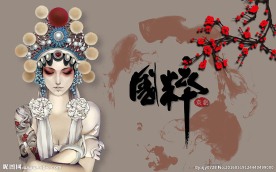 国粹戏曲人物背景墙
