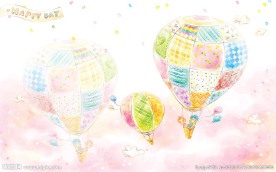 现代简约抽象卡通热气球背景墙