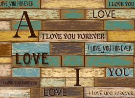 经典怀旧木纹英文字母背景墙