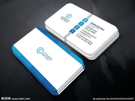 蓝色简约风格名片模板