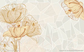 现代简约抽象花卉植物背景墙