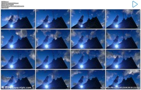 仰拍蓝天石油钻井飞鸟夕阳