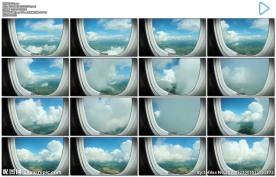 飞机窗外蓝天白云城市原野