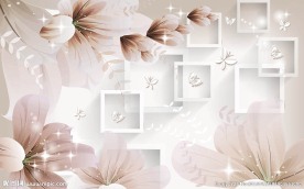 优雅透明花朵花卉背景墙